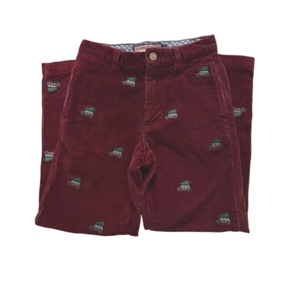 Vineyard Vines Kids Corduroy Pants Boys Christmas Tree Car Embroidered 2T